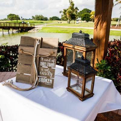 outdoor wedding reception view