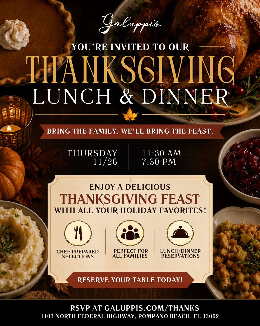 Thanksgiving Lunch & Dinner Buffet
