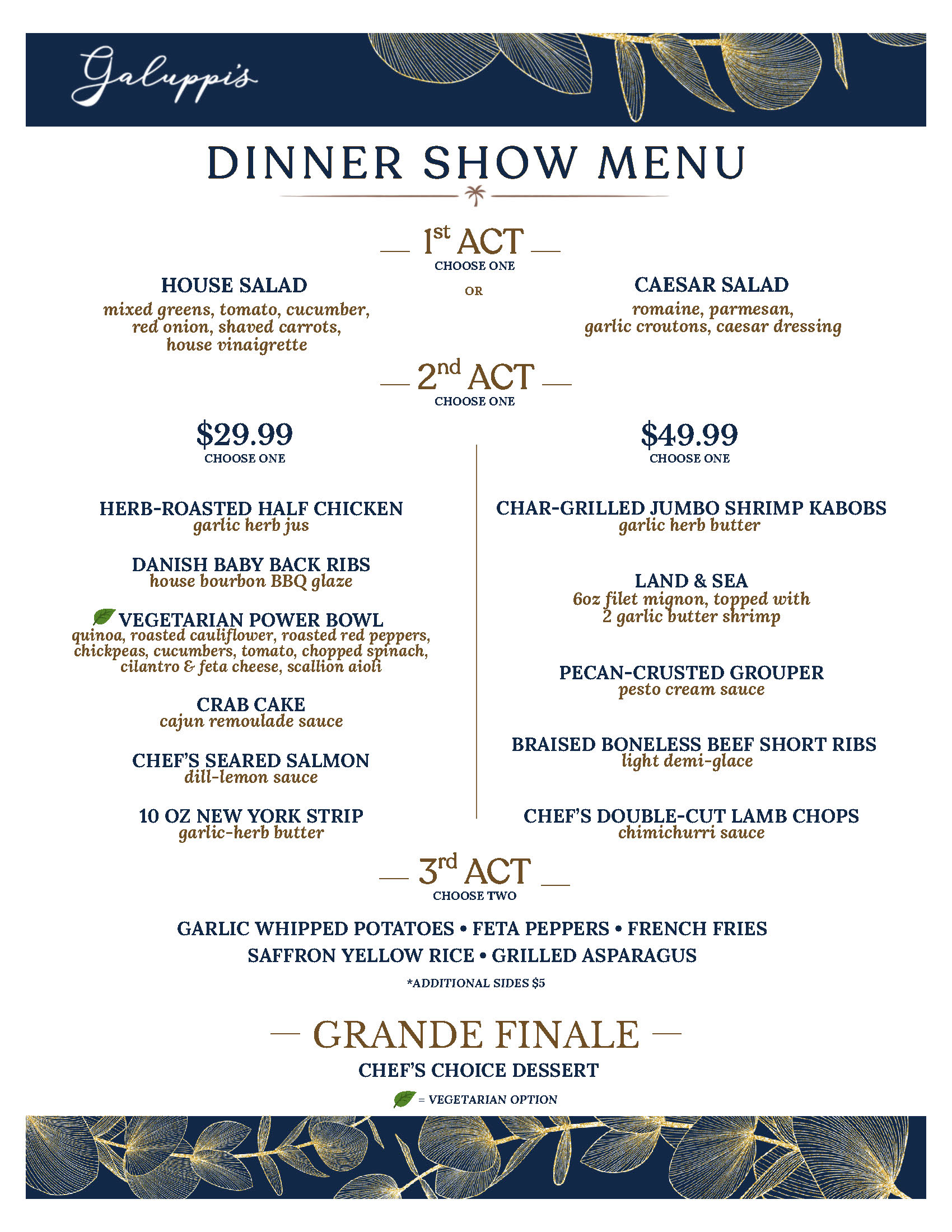 Dinner Show MENU
