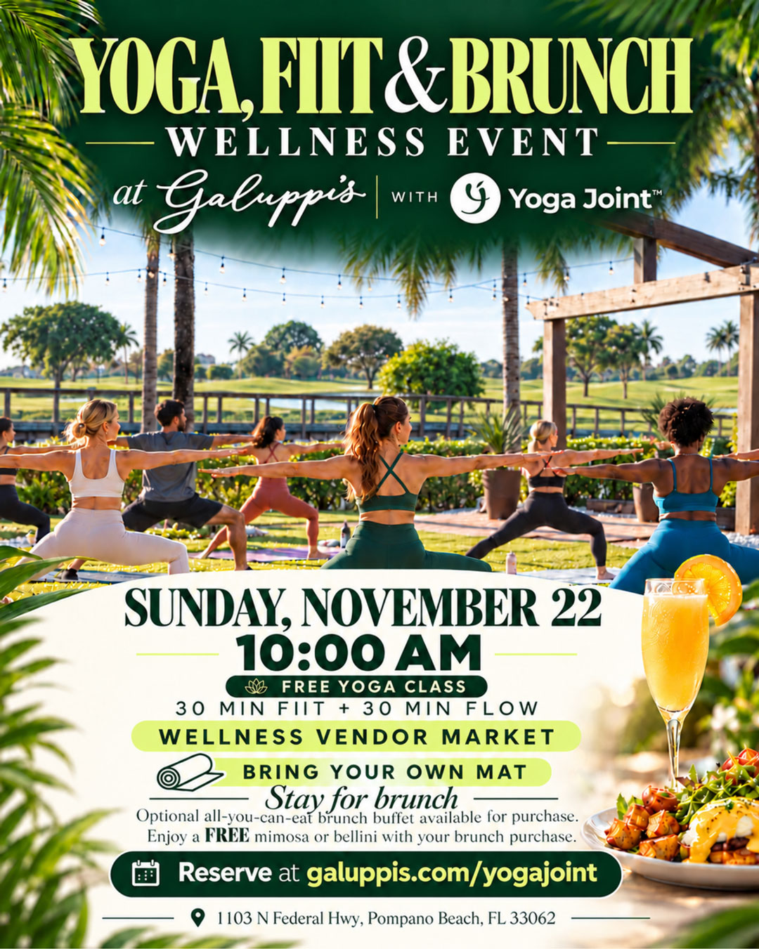 Yoga, FIIT & Brunch Wellness Event